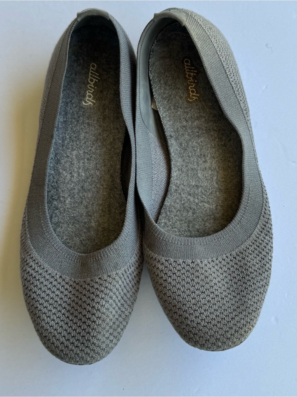 Allbirds Women's Tree Breezers Slip-On Knit Ballet Flats Gray Size 9